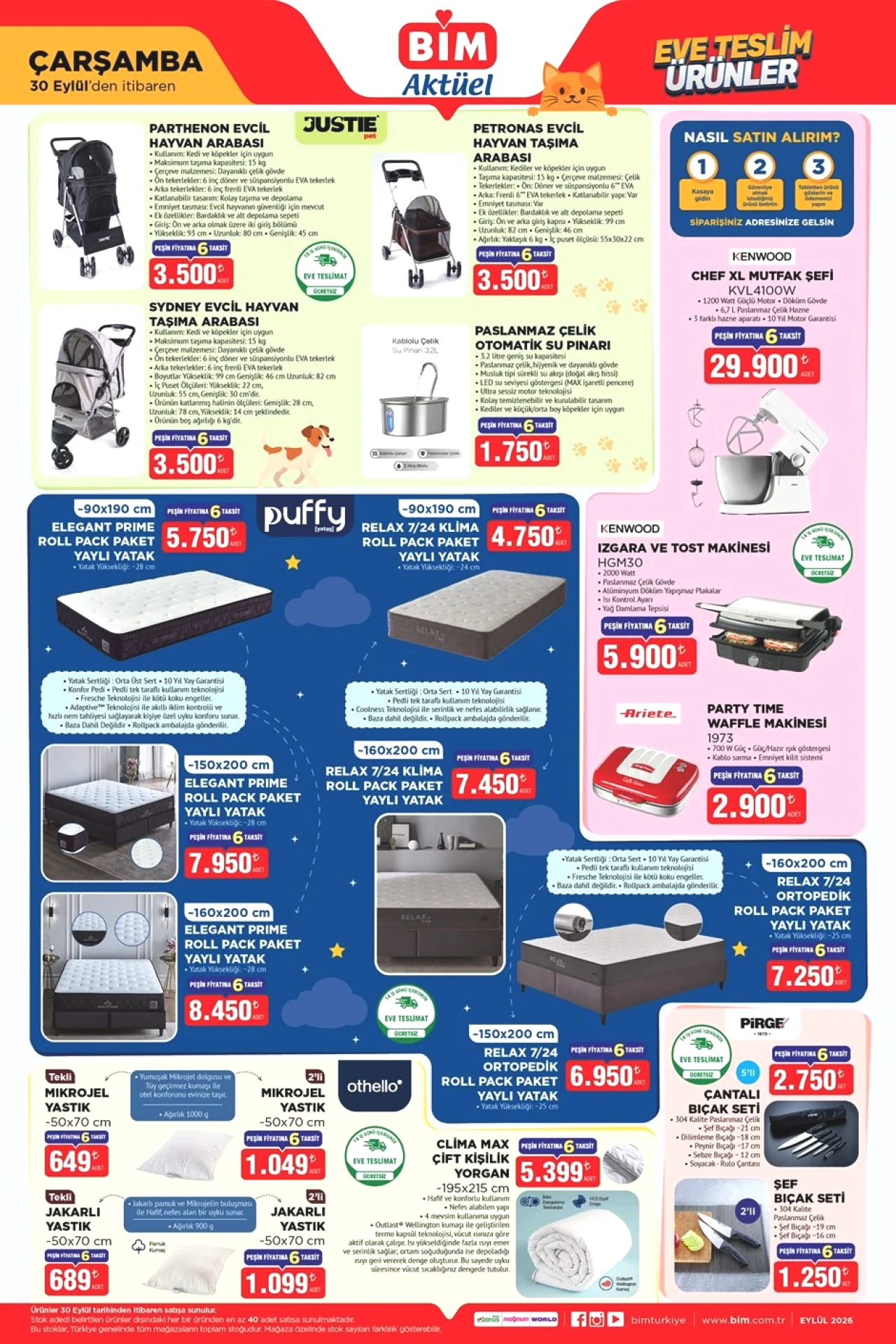 BİM'e 30 Eylül Çarşamba Kenwood Mutfak Şefi ve Ortopedik Yatak Geliyor! Eve Teslim Kataloğunda Fiyatlar 649 TL'den Başlıyor