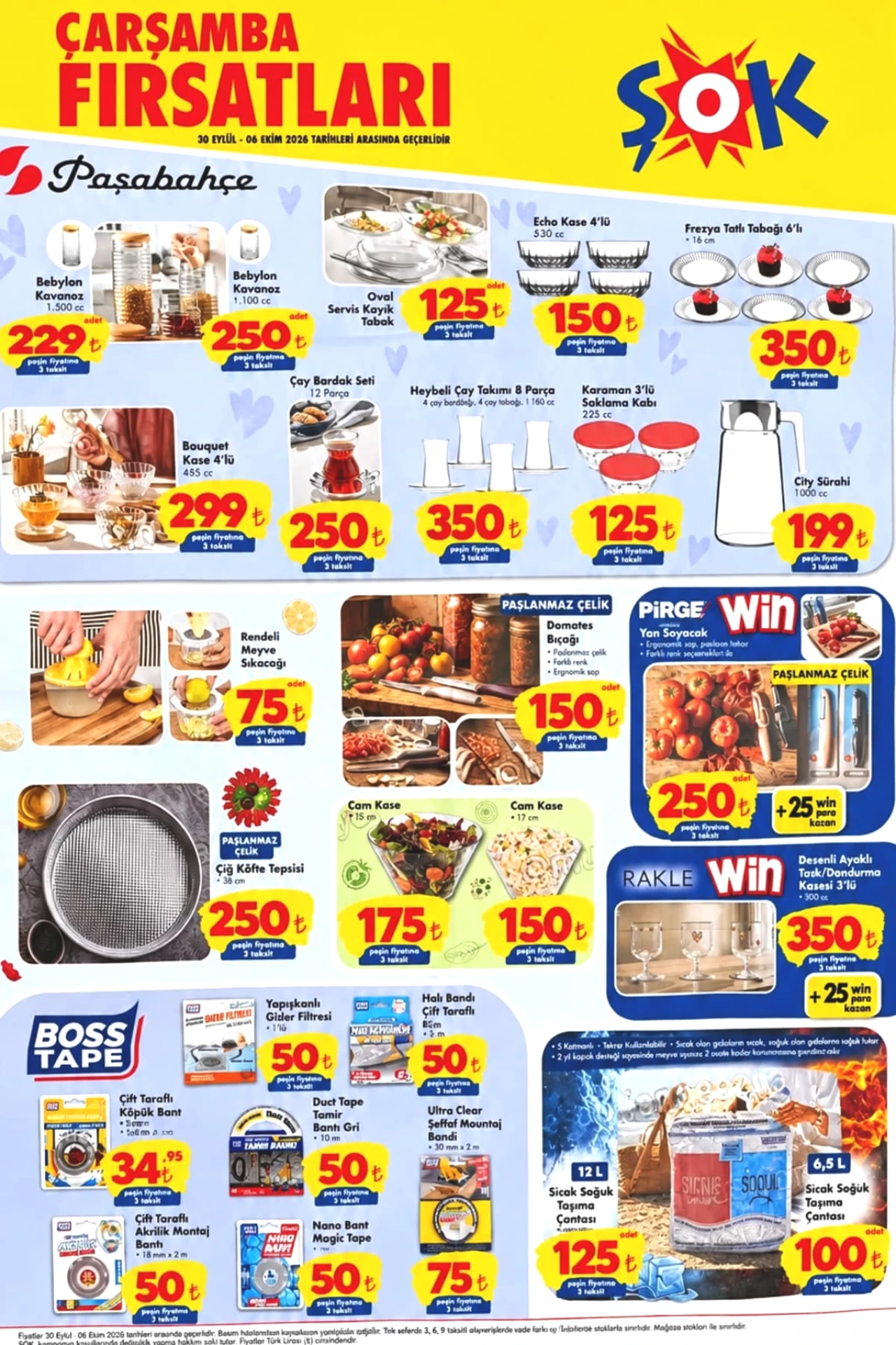 ŞOK'a 30 Eylül Çarşamba Paşabahçe Çay Takımı ve 10 Kilo Bingo Geliyor! Fiyatlar 34,95 TL'den Başlıyor: İşte Aktüel Katalog
