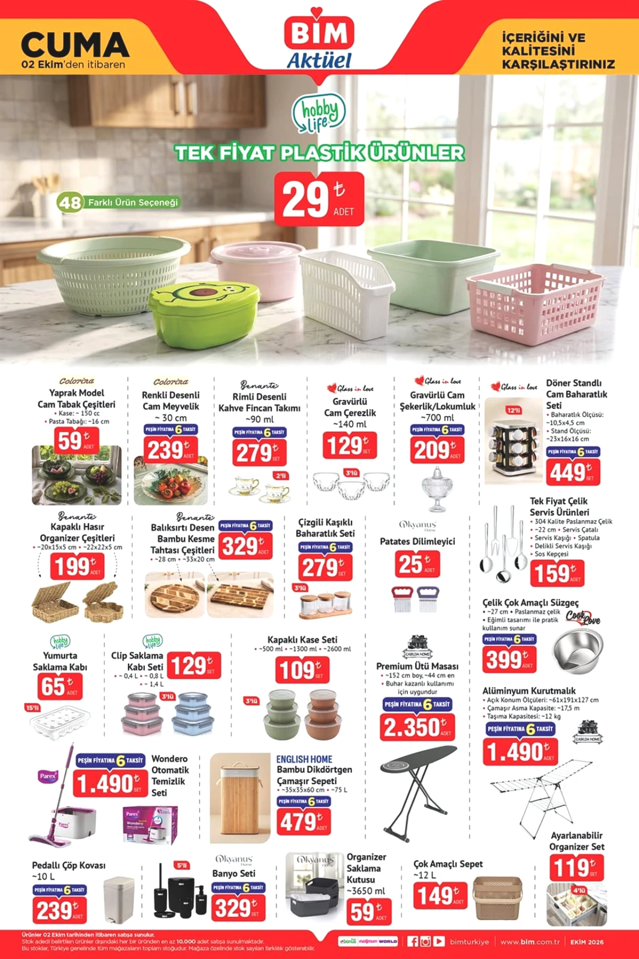 BİM'e Cuma 29 TL'lik Ürünler Geliyor! English Home Yemek Takımı da Var
