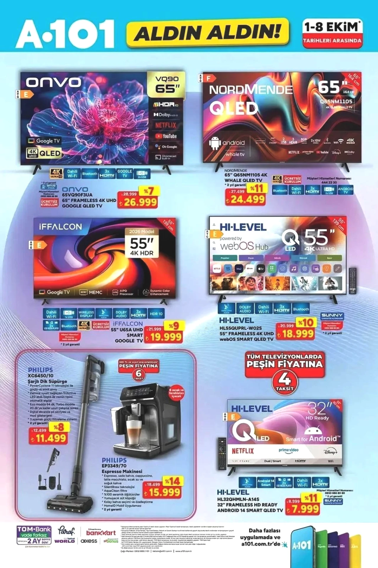 A101'e Perşembe Beyaz Eşya Geliyor! No Frost Buzdolabı 27.999 TL